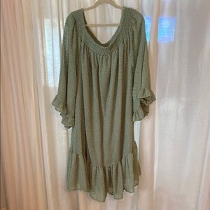 Ashley Stewart Textured Sage Dress